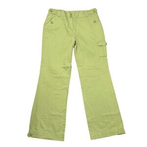 New York  & Co Women's Size 12 Ins 32 Khaki Pants Cargo Pocket  Green Cotton NWT